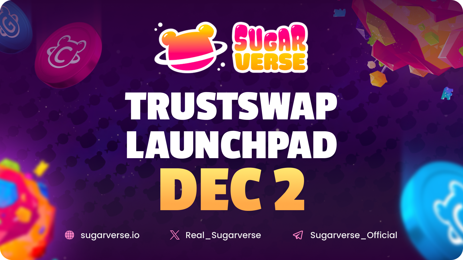 Sugarverse Announces $CNDY Token Offering December 2nd on TrustSwap Launchpad