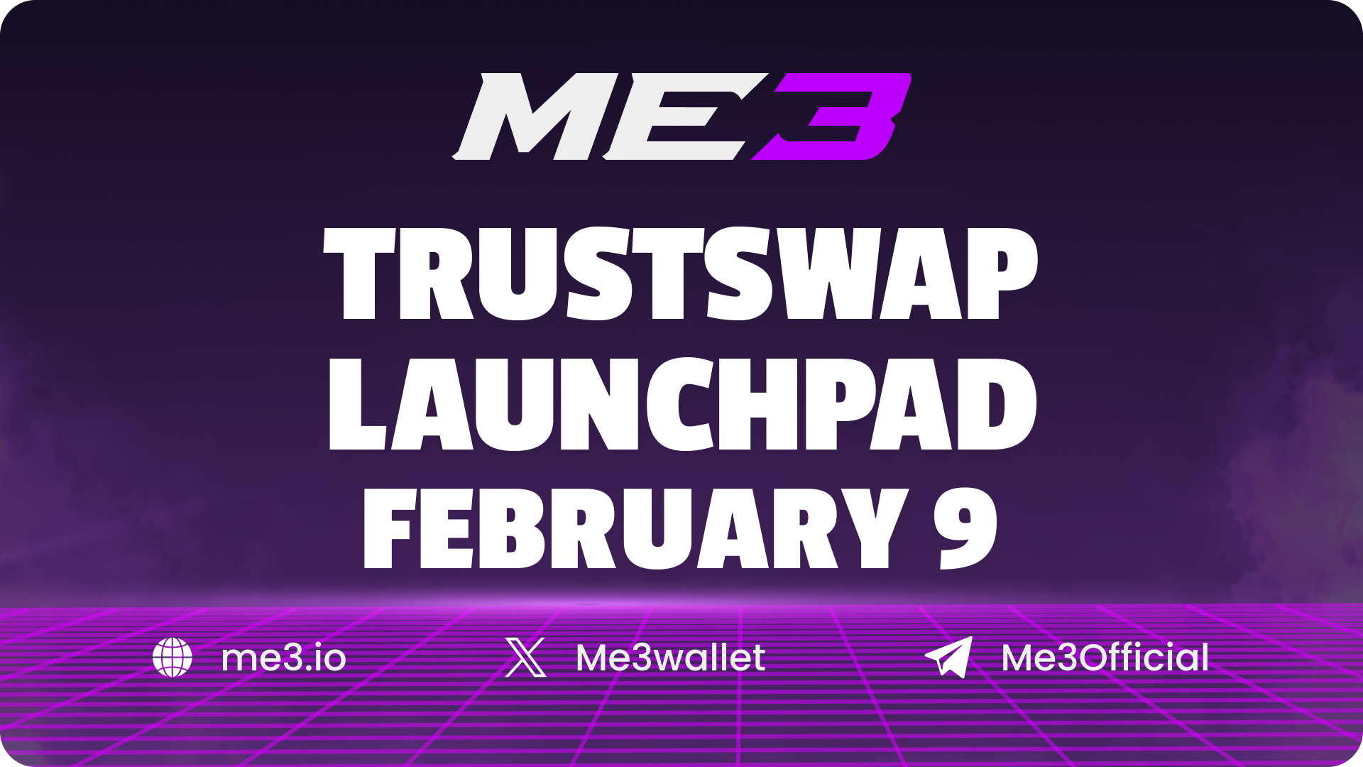 Me3 Announces Dual-Round Token Offering (Private & Public) February 9th on TrustSwap Launchpad